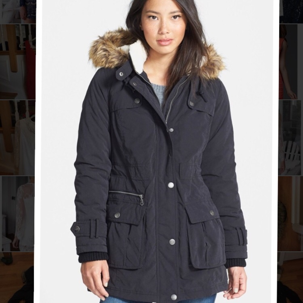 DKNY black parka size xs